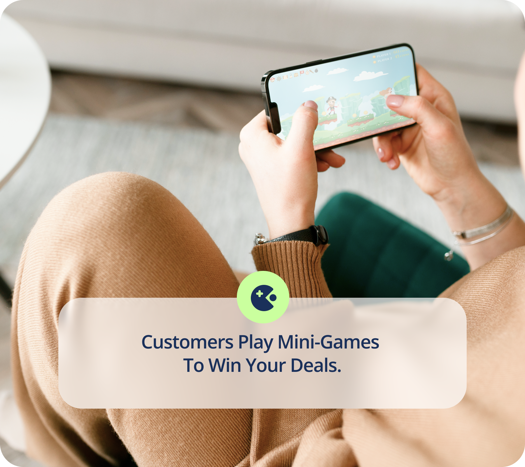 Customers playing mini-games